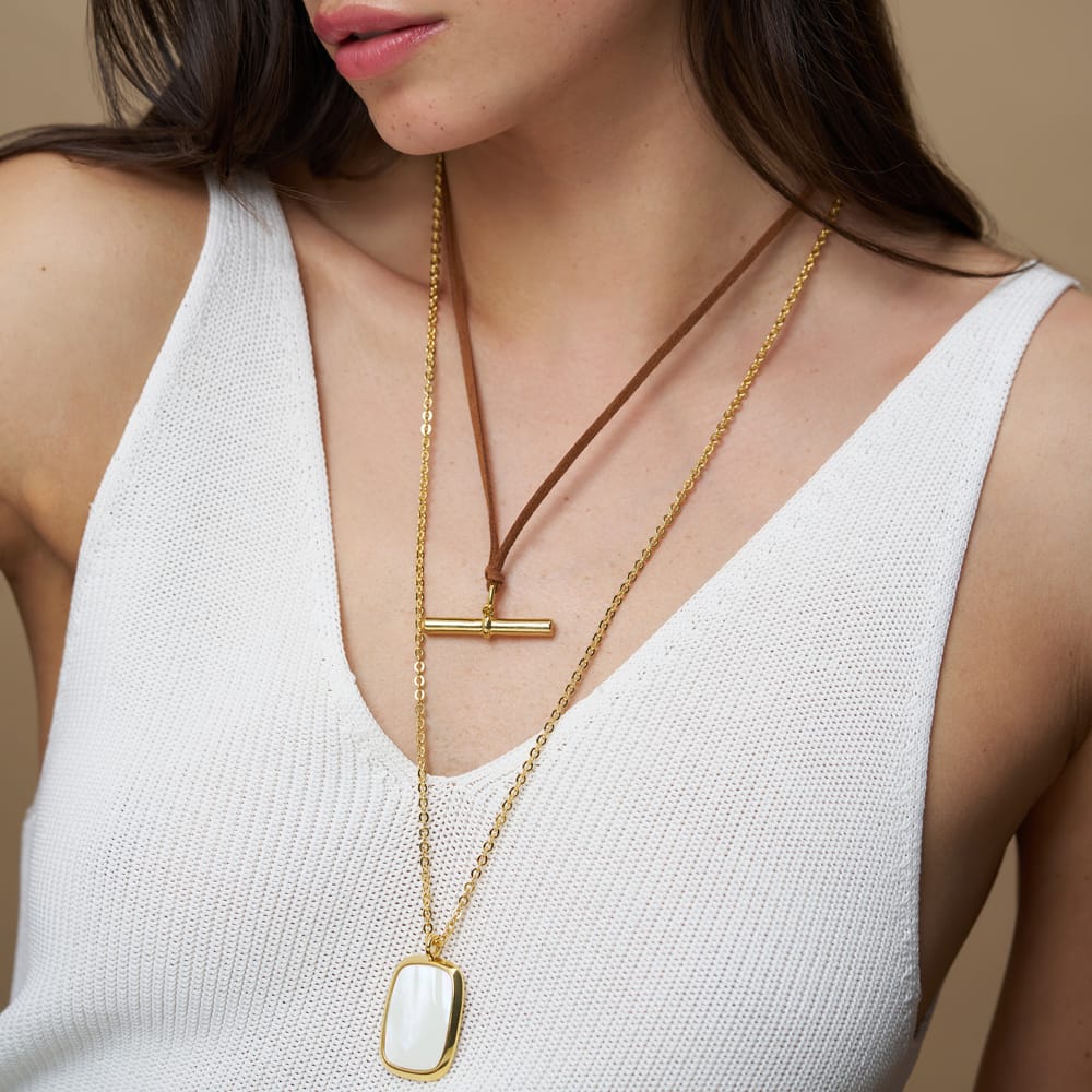 Necklace Other Default Statement T-Bar Adjustable Cord Necklace Orelia Jewellery
