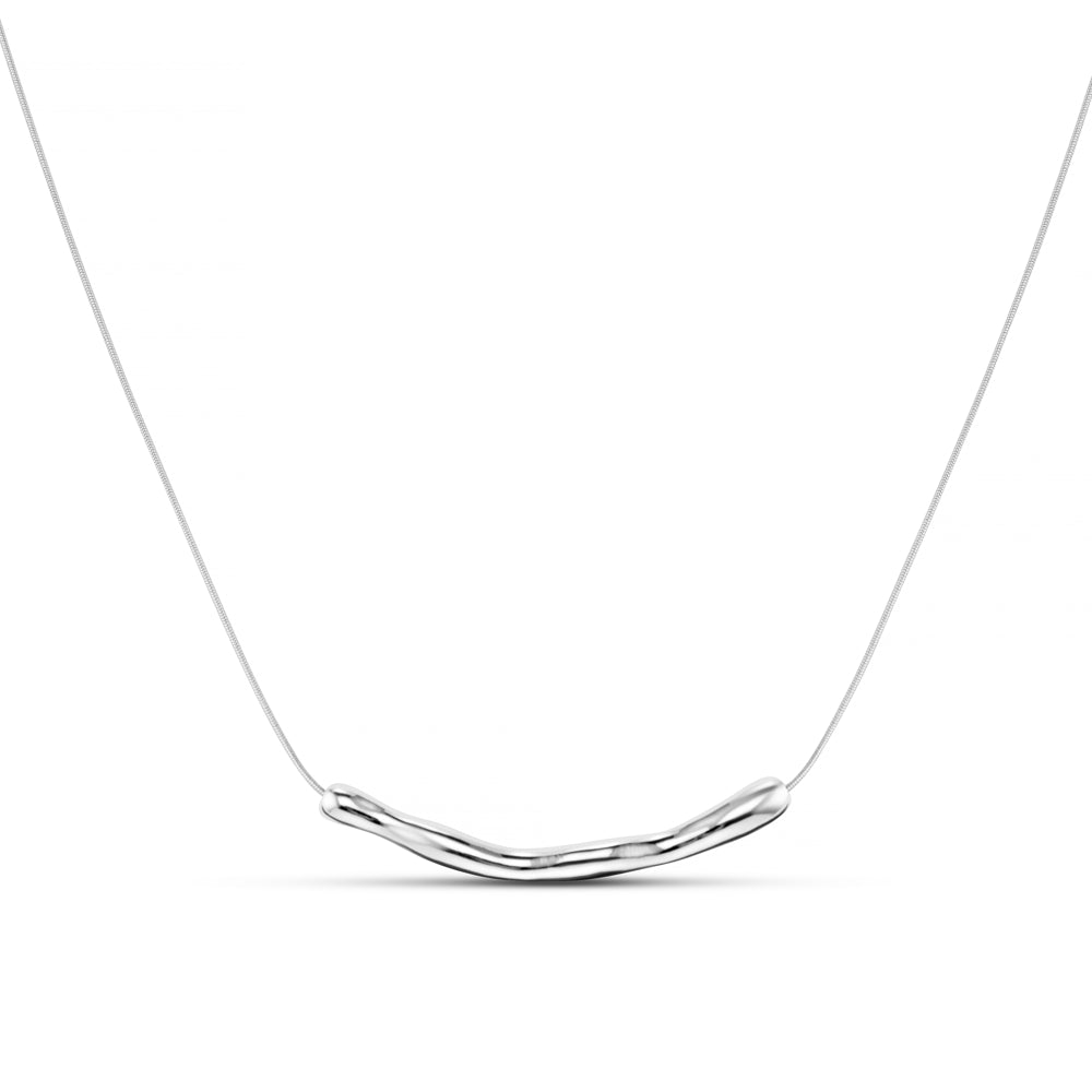Necklace Other Molten Bar Adjustable Necklace - Silver Orelia Jewellery