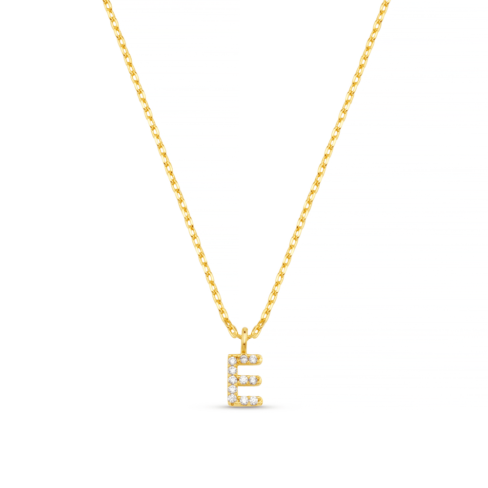 Necklaces E Pave Initial Charm Necklace Orelia Jewellery