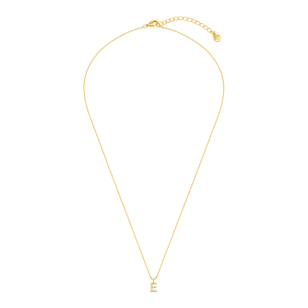 Necklaces E Pave Initial Charm Necklace Orelia Jewellery