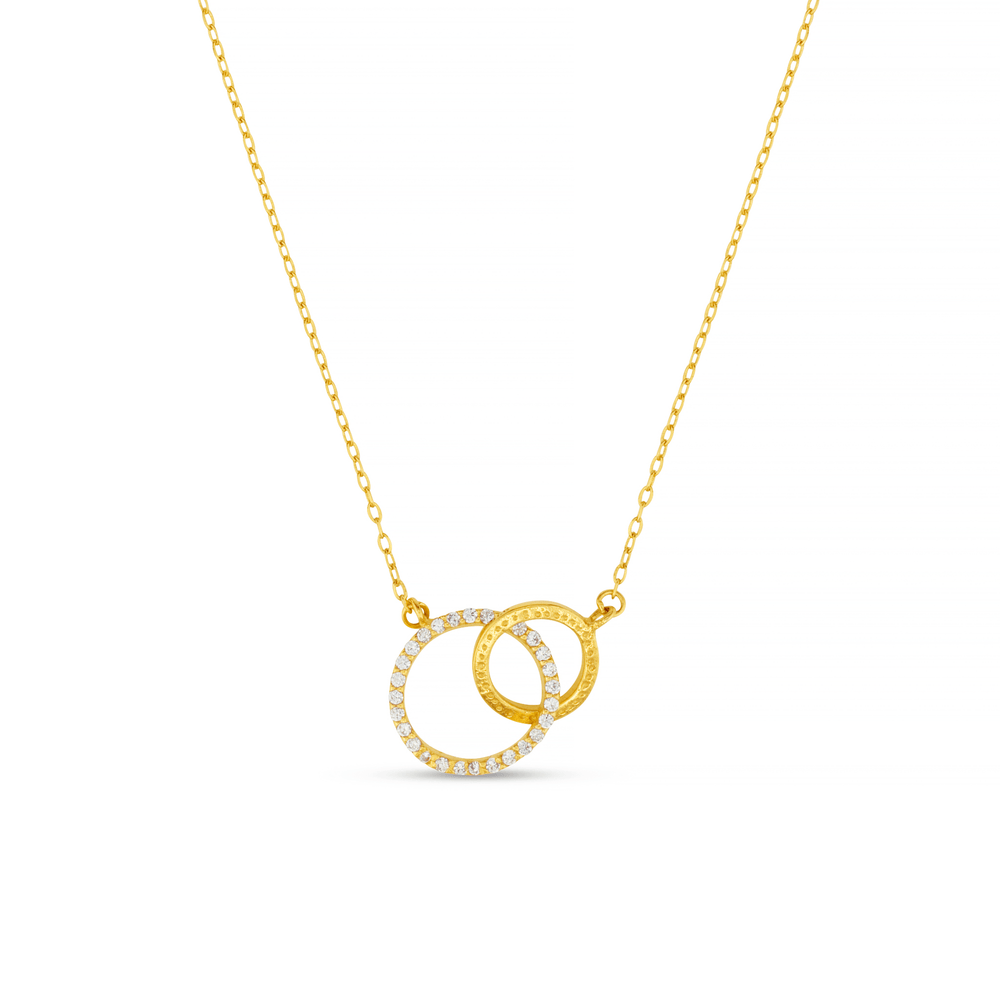 Necklaces LUXE Crystal Open Circle & Interlocking Necklace Orelia Jewellery