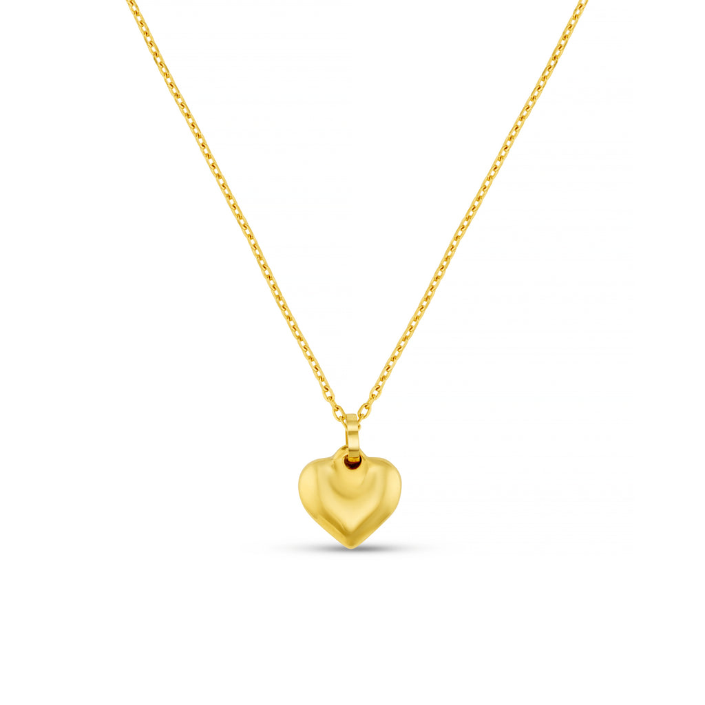 LUXE Domed Heart Necklace - Gold