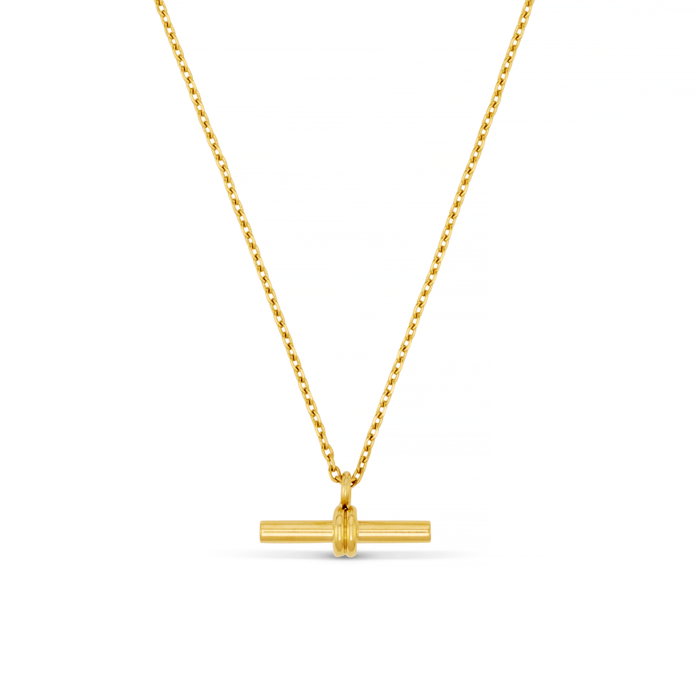 Necklaces LUXE Linear T-Bar Drop Necklace - Gold Orelia Jewellery