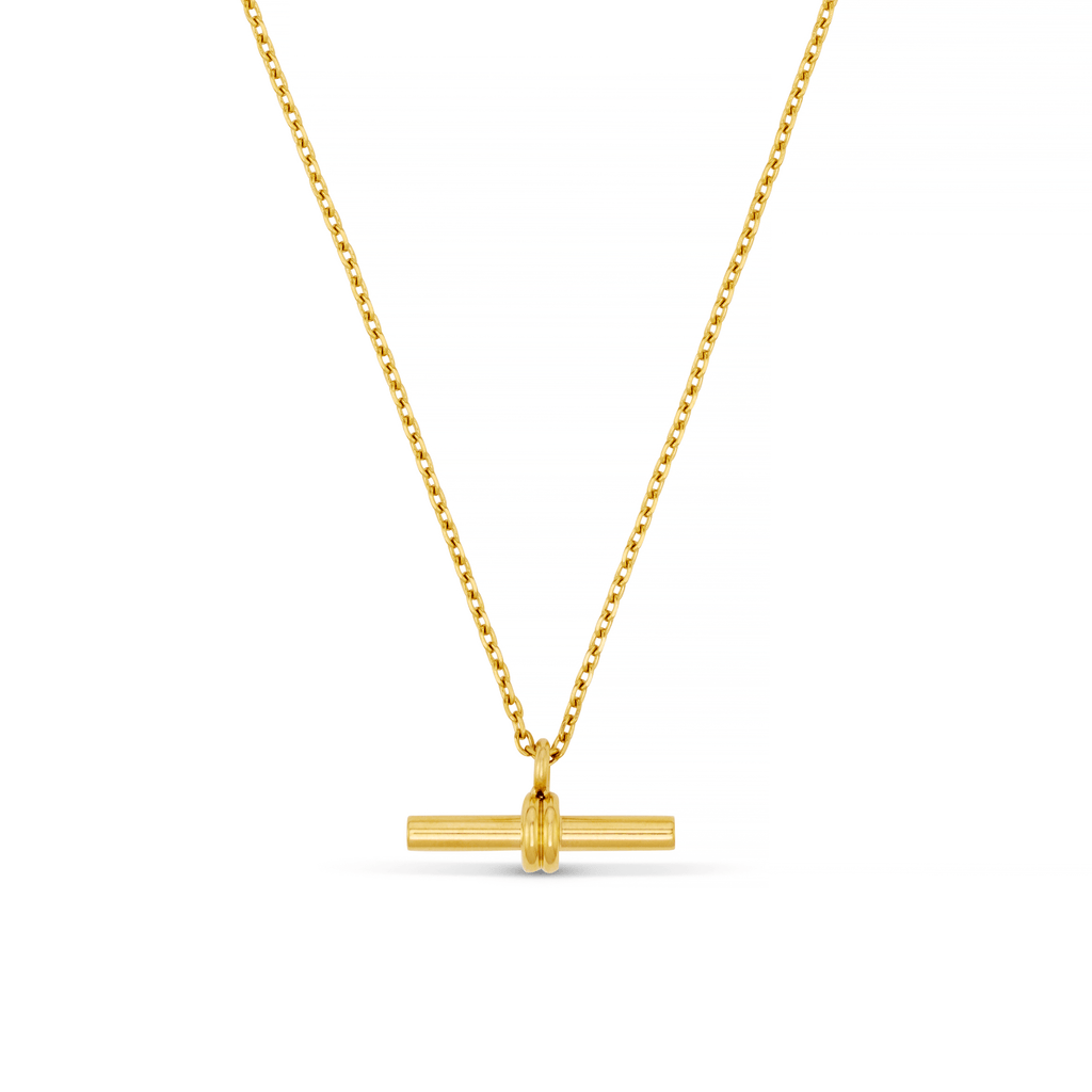 Fine Chain T Bar Drop Necklace