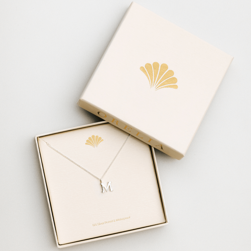 Necklaces LUXE M Initial Necklace - Silver Orelia Jewellery