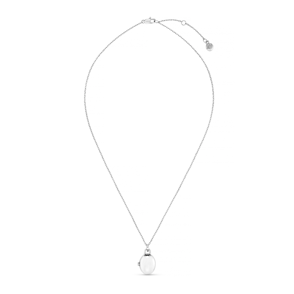 Necklaces LUXE Oval Locket Necklace - Silver Orelia Jewellery