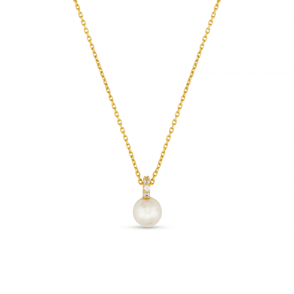 Necklaces LUXE Pave Pearl Necklace Orelia Jewellery