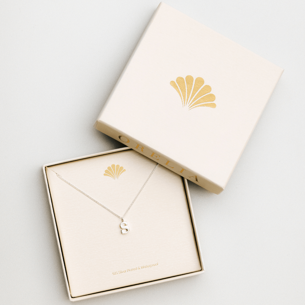 Necklaces LUXE S Initial Necklace - Silver Orelia Jewellery