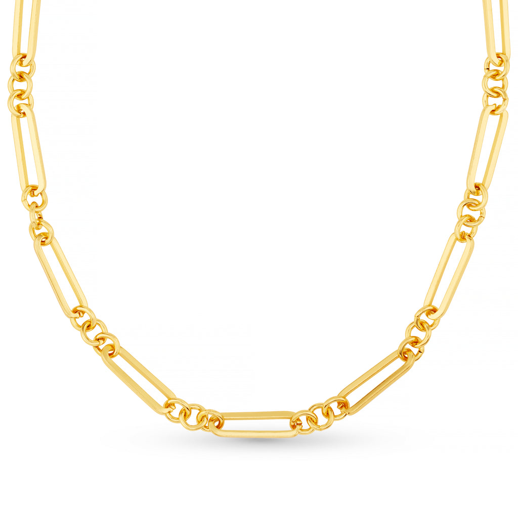 Open Rectangular Link Necklace