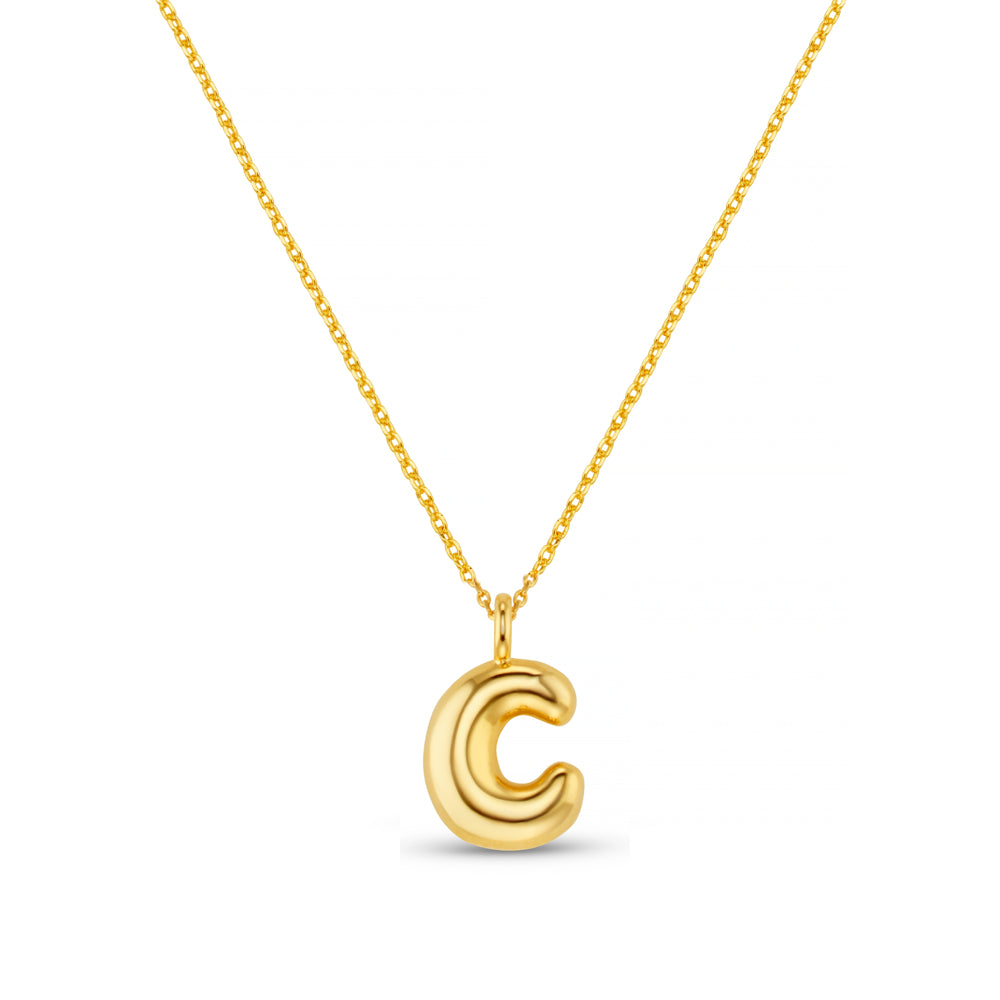 Personalisation Necklace ONE C Bubble Initial Necklace Orelia Jewellery