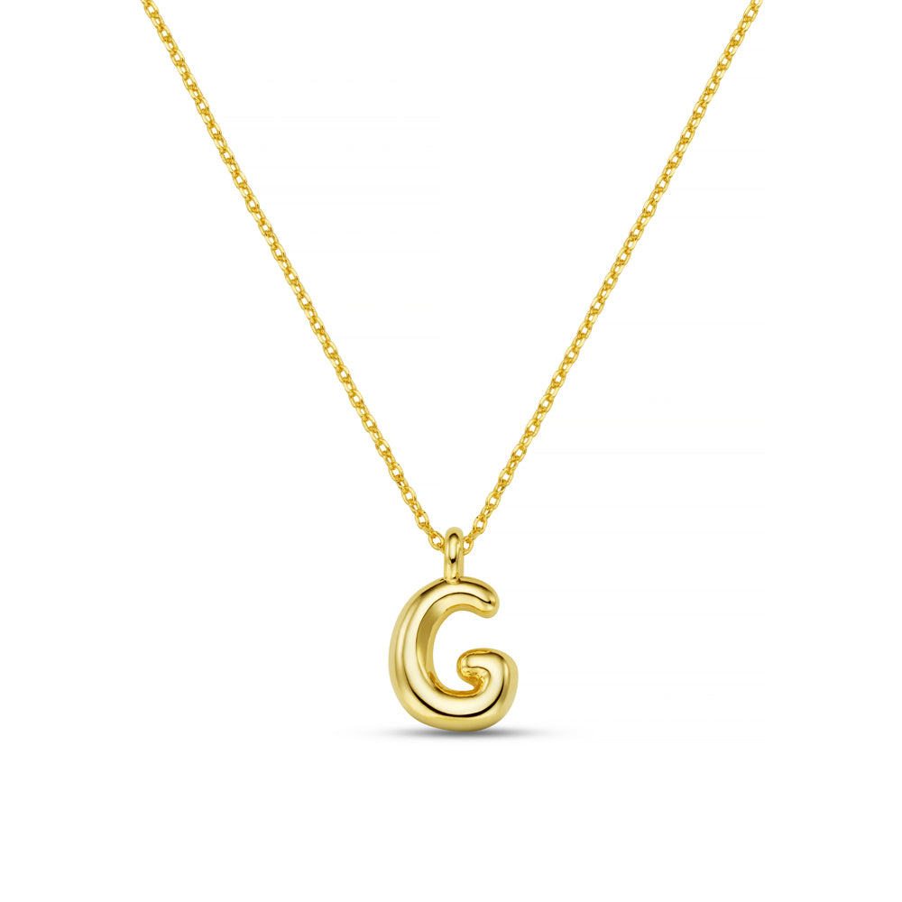 Personalisation Necklace ONE G Bubble Initial Necklace Orelia Jewellery