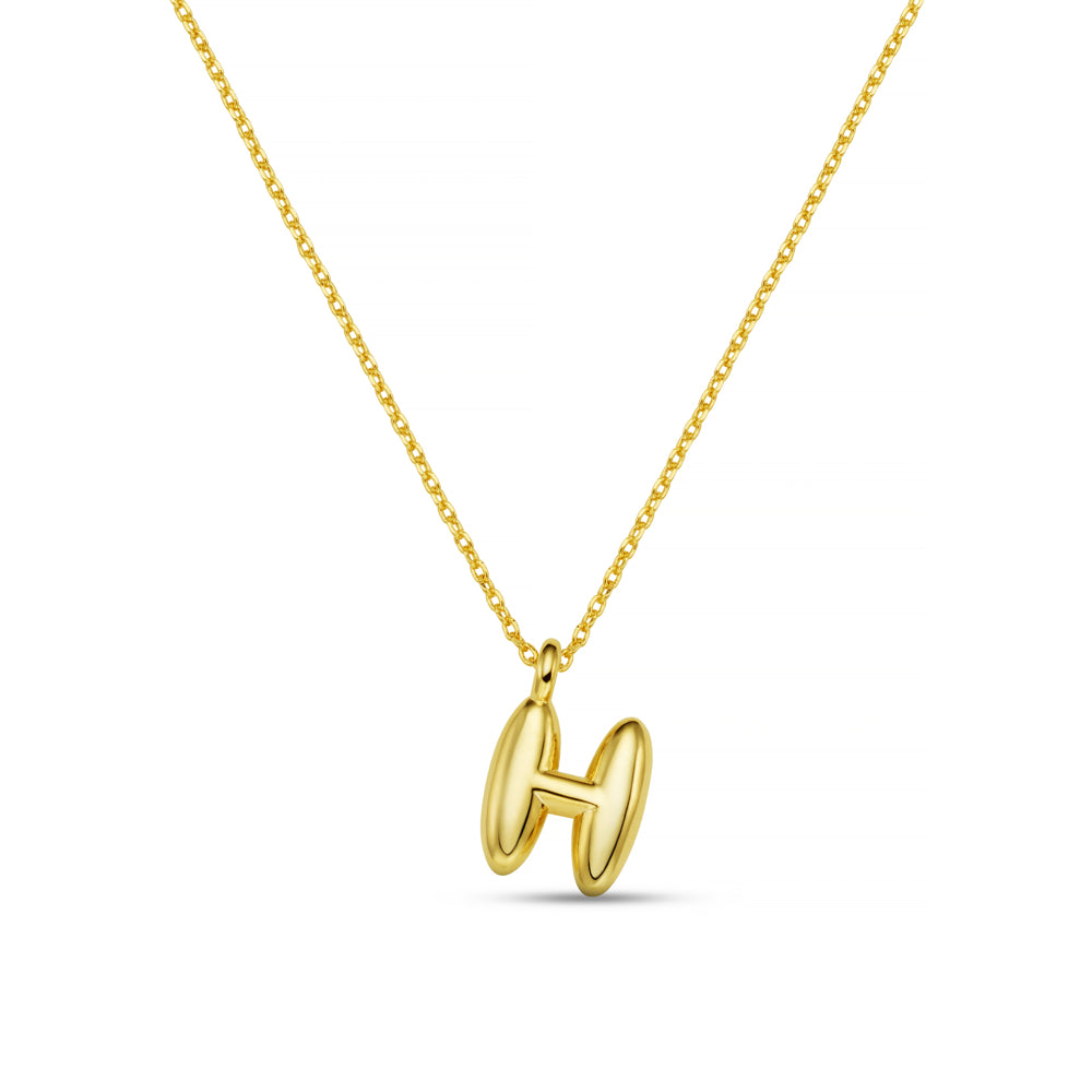 Personalisation Necklace ONE H Bubble Initial Necklace Orelia Jewellery