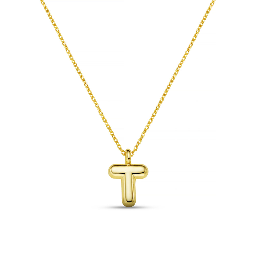 Personalisation Necklace ONE T Bubble Initial Necklace Orelia Jewellery