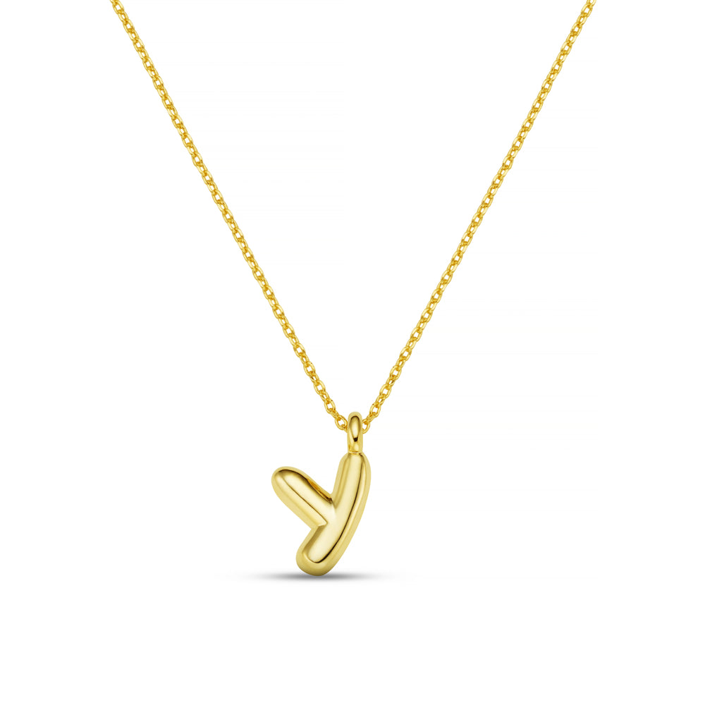 Personalisation Necklace ONE Y Bubble Initial Necklace Orelia Jewellery
