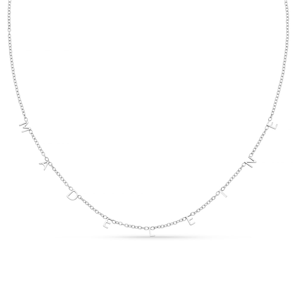Personalisation Necklace Personalised Initial Charm Necklace - Silver Orelia Jewellery