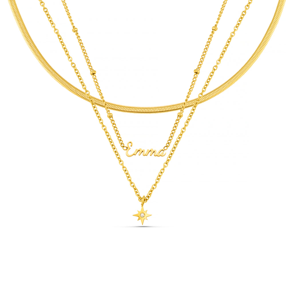 Personalisation Necklace Personalised Multi-Row Name Necklace Orelia Jewellery