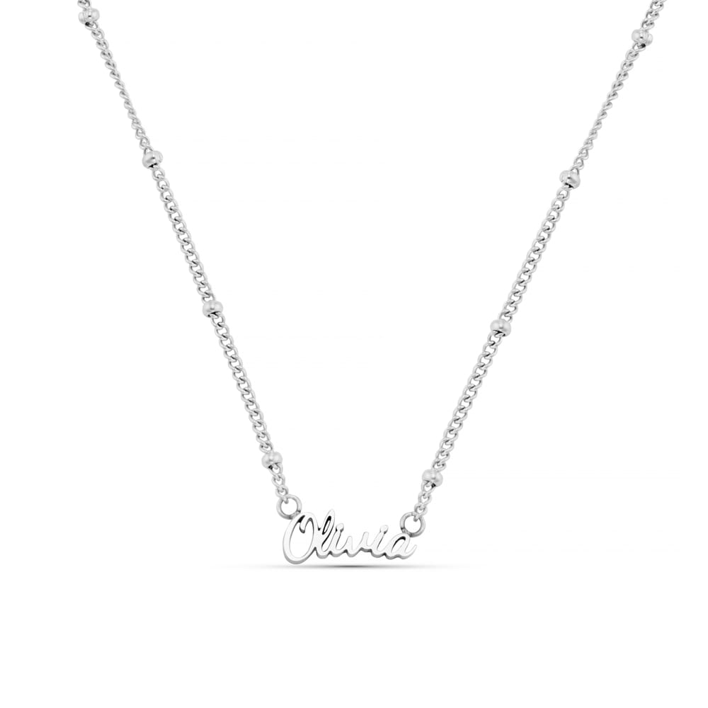 Personalisation Necklace Personalised Name Necklace - Silver Orelia Jewellery
