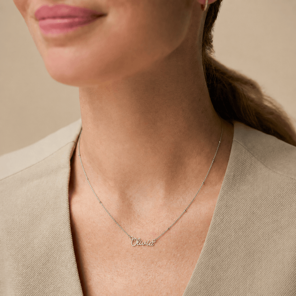 Personalisation Necklace Personalised Name Necklace - Silver Orelia Jewellery