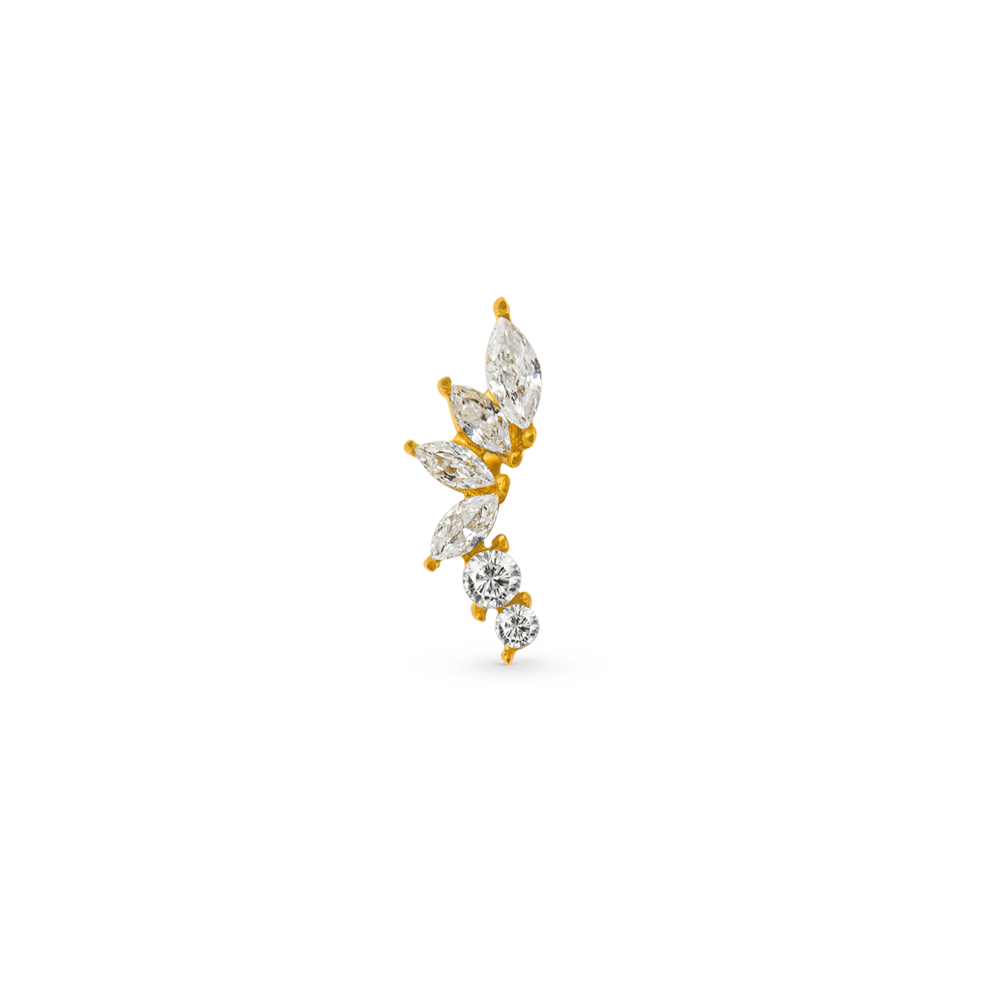 Piercings Curved Crystal Cluster Barbell Orelia Jewellery
