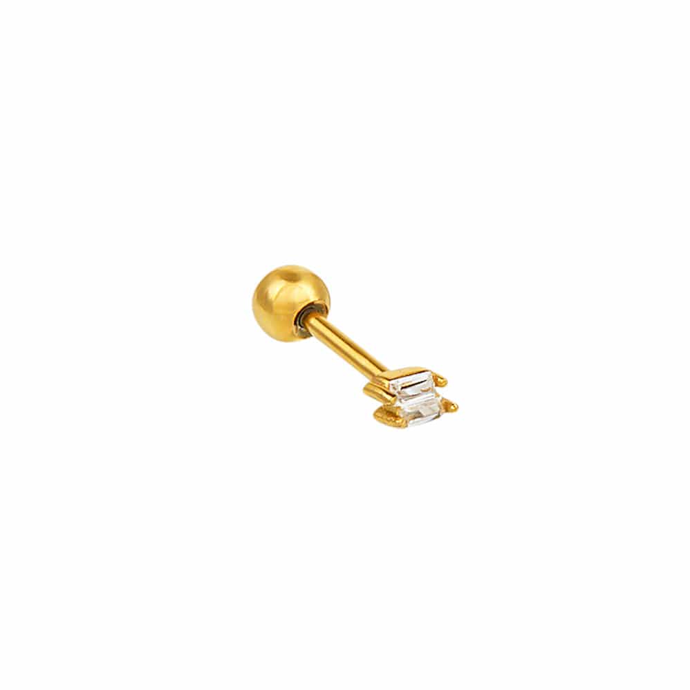 Piercings Double Micro Baguette Barbell Orelia Jewellery