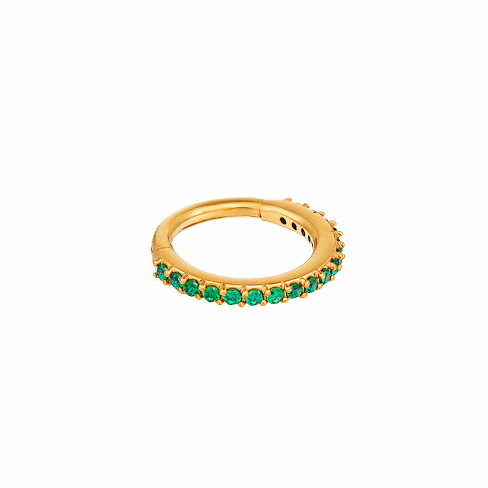 Piercings Emerald Pavé Clicker Hoop 8mm Orelia Jewellery