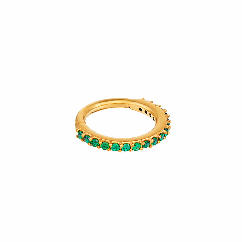 Emerald Pavé Clicker Hoop 8mm