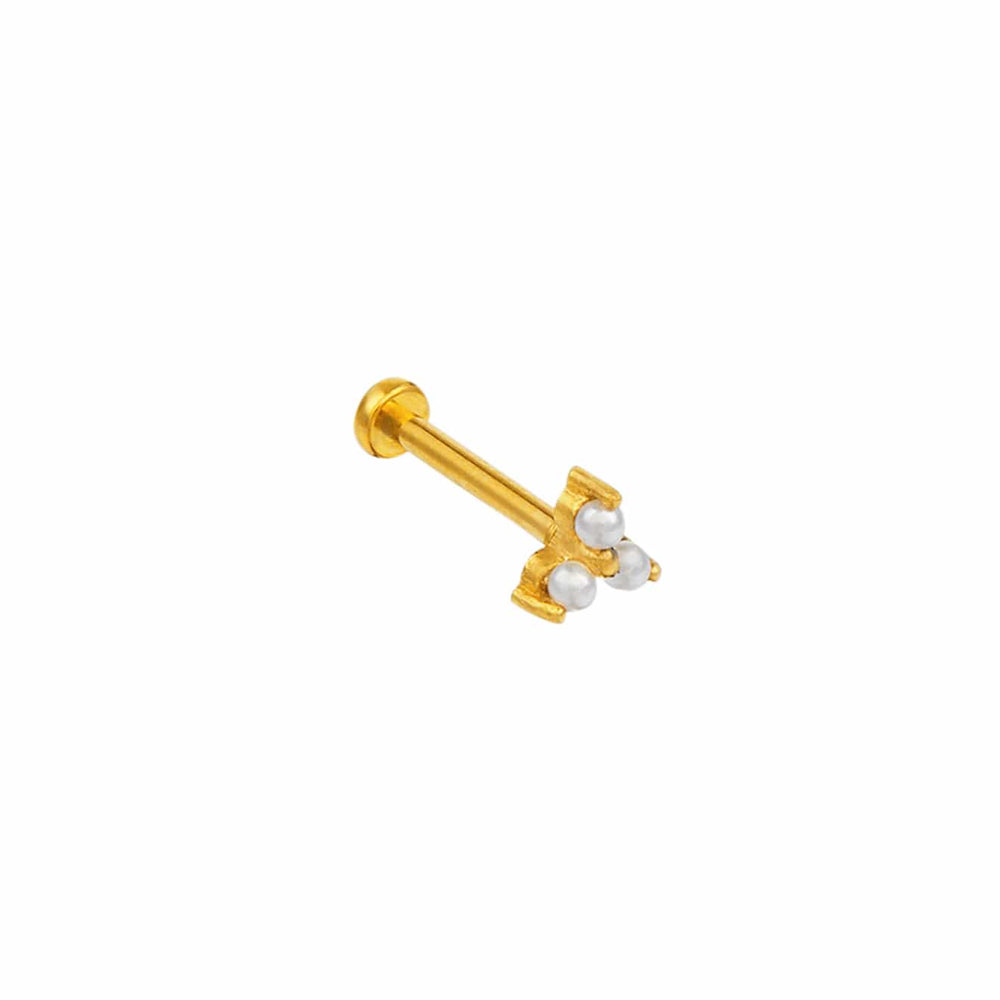 Piercings Pearl Trinity Cluster Labret Stud Orelia Jewellery