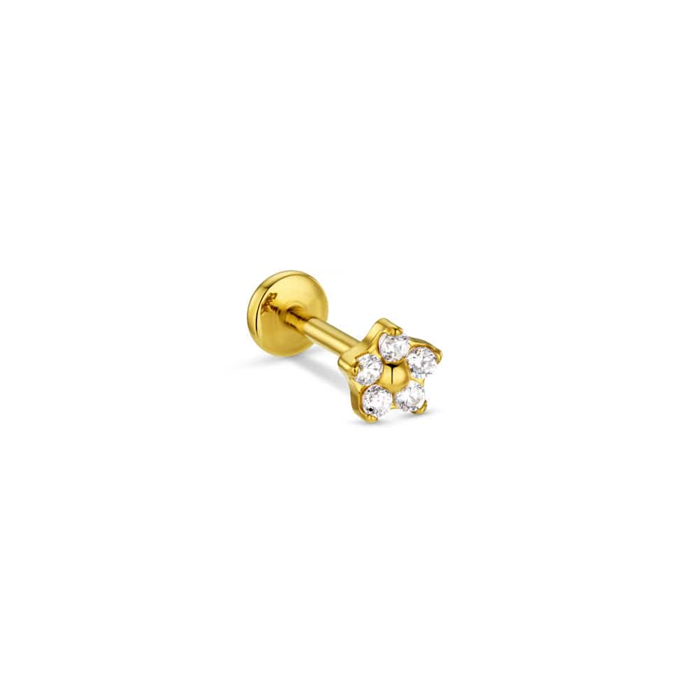 Post Piercing ONE Crystal Flower Labret Orelia Jewellery