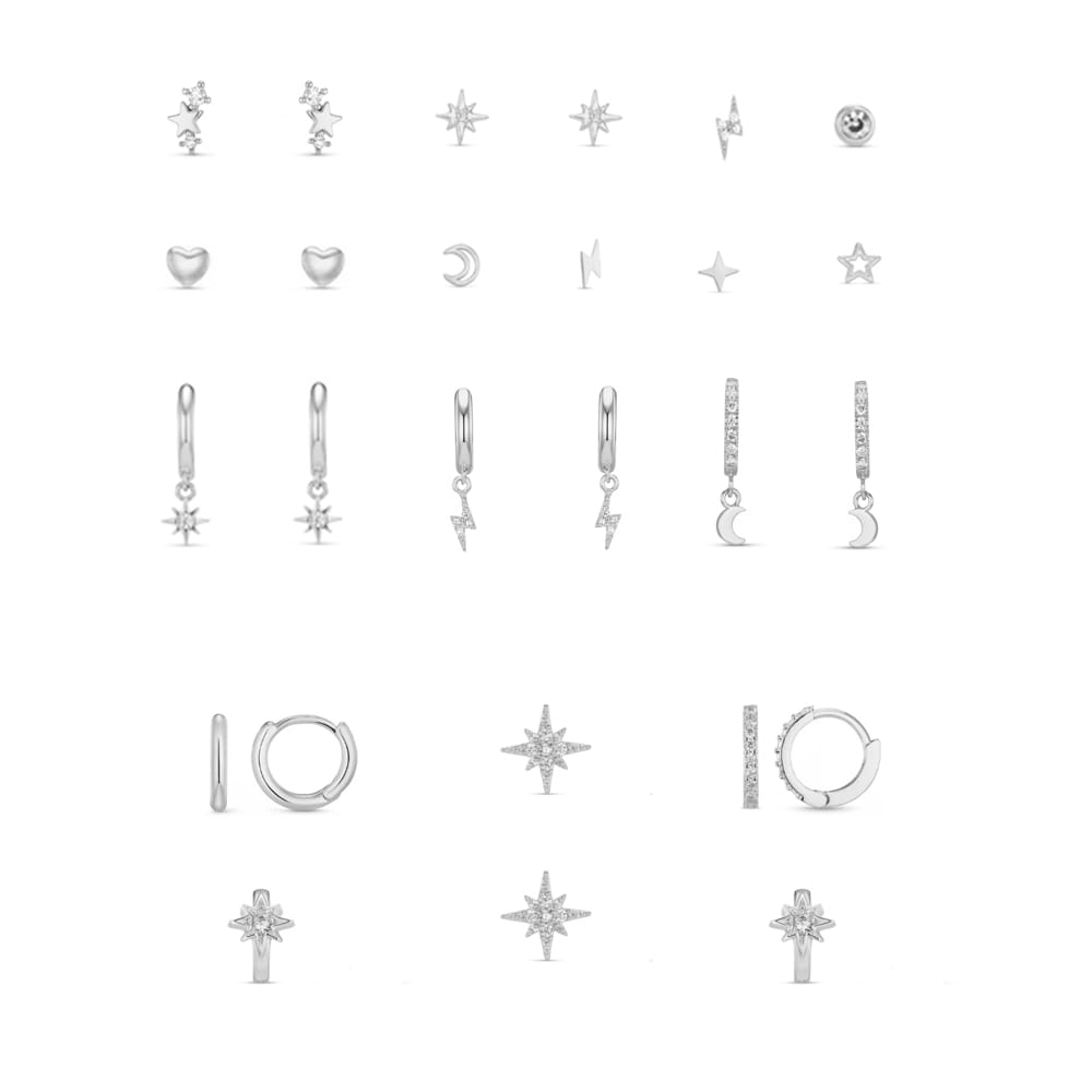 Pre Boxed Jewellery 25 Days of Ear Stacking Advent Calendar - Silver Orelia Jewellery