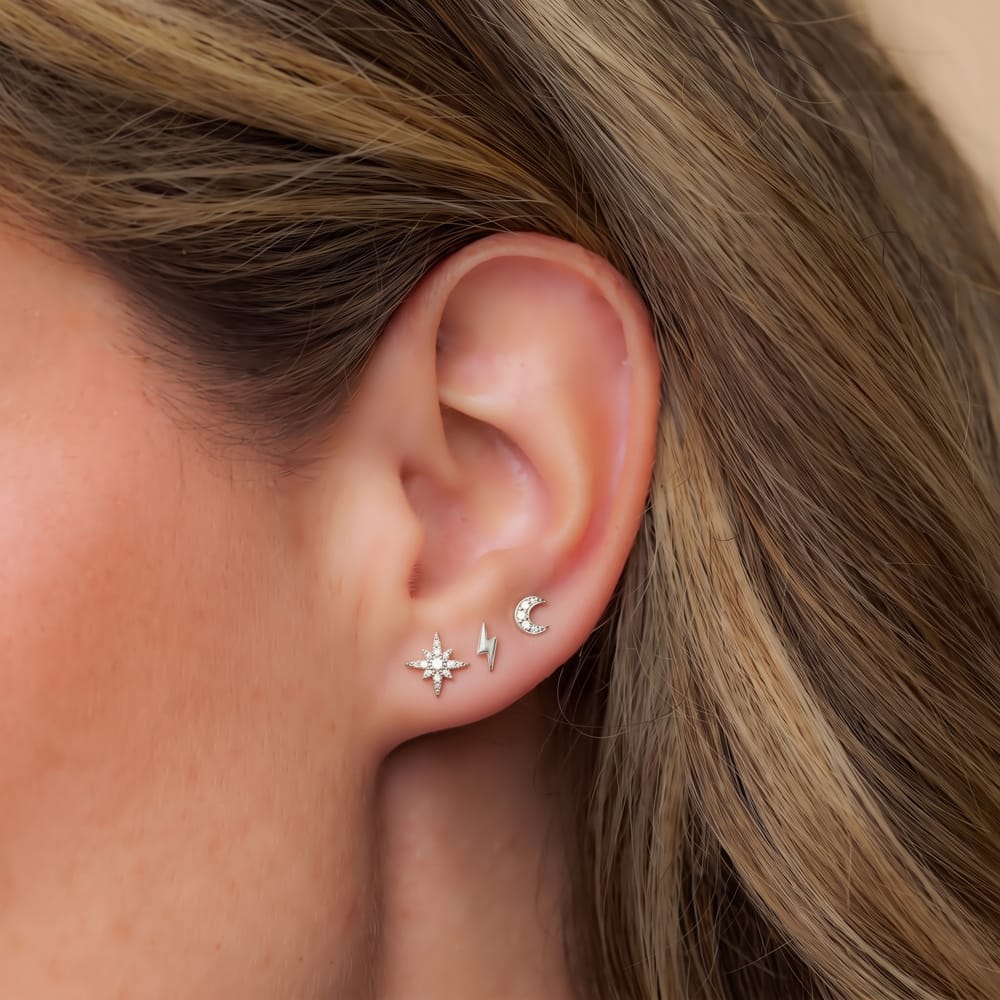 Pre Boxed Jewellery Celestial Stud Earring Pack & Gift Box - Silver Orelia Jewellery