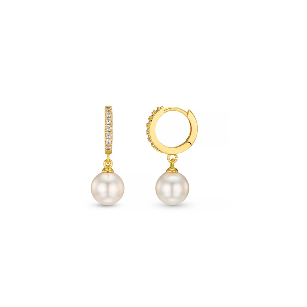 Pre Boxed Jewellery Pavé Pearl Drop Huggie Hoop Earrings & Gift Box Orelia Jewellery