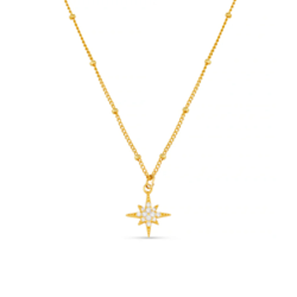 Pre Boxed Jewellery Pavé Starburst Satellite Chain Necklace & Gift Box Orelia Jewellery