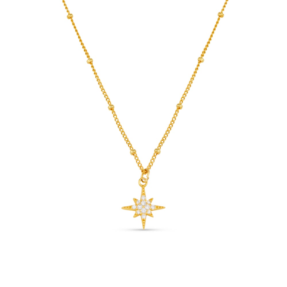 Pre Boxed Jewellery Pavé Starburst Satellite Chain Necklace & Gift Box Orelia Jewellery