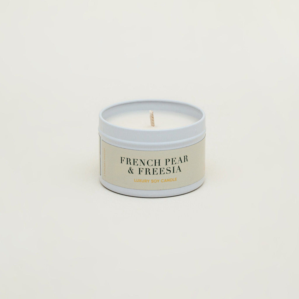French Pear & Freesia Tin Candle