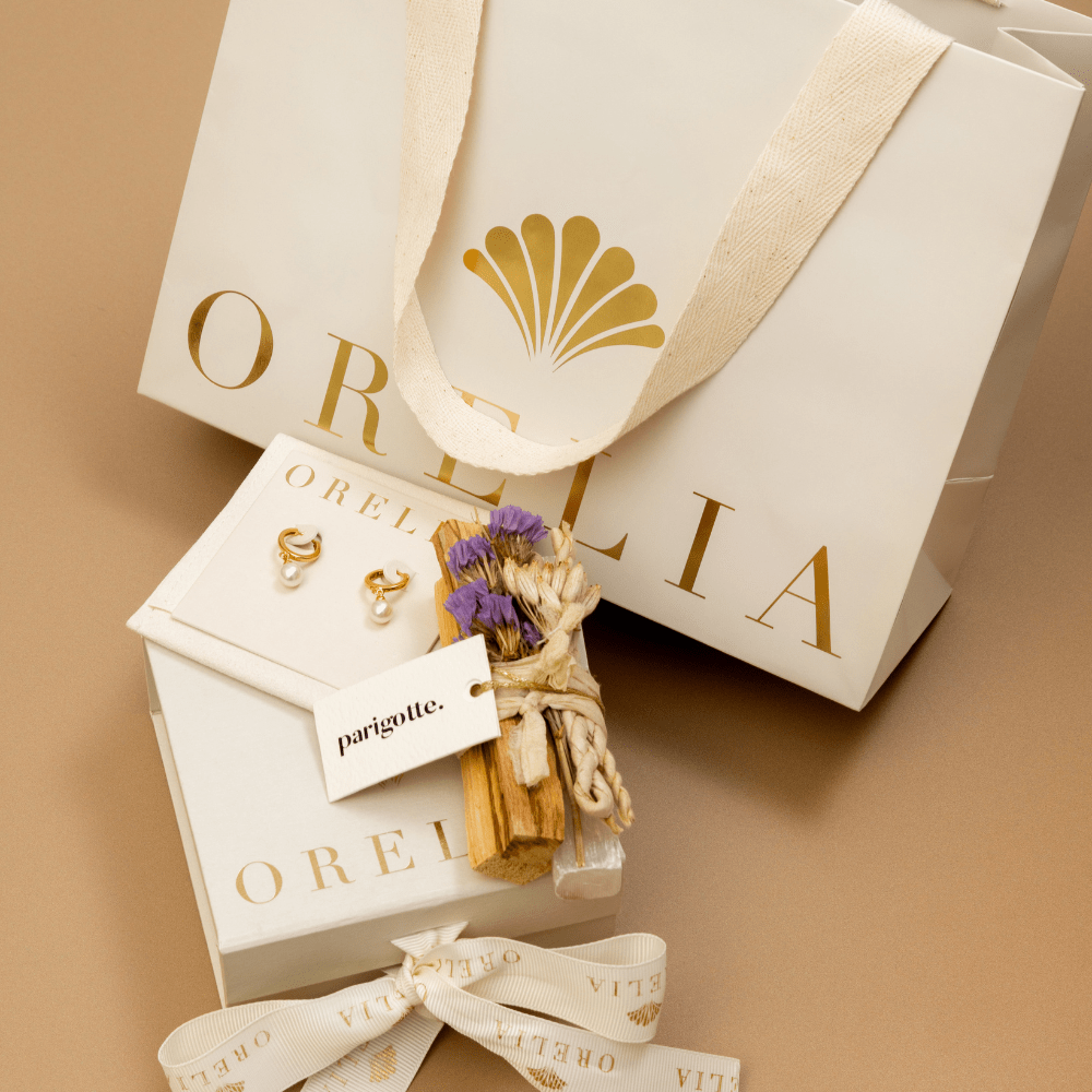 Pre-Curated Gift Boxes Pearl Hoop & Palo Santo Luxury Gift Box Orelia Jewellery