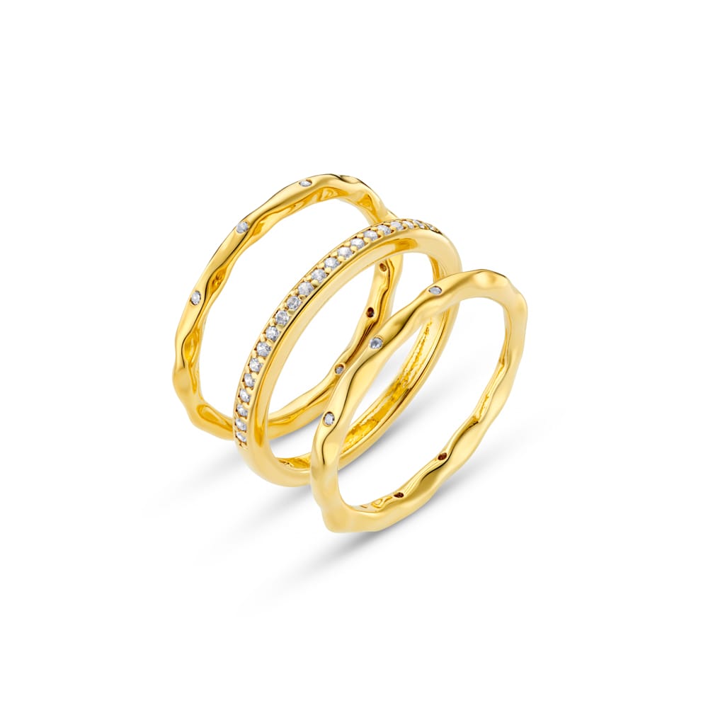 Ring Pack Molten Crystal Ring Stacking Set Orelia Jewellery