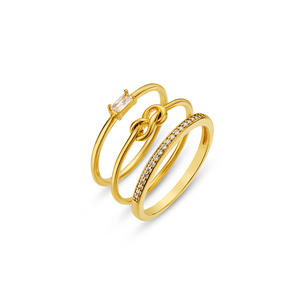 Rings Baguette & Infinity Crystal Ring Stacking Set Orelia Jewellery