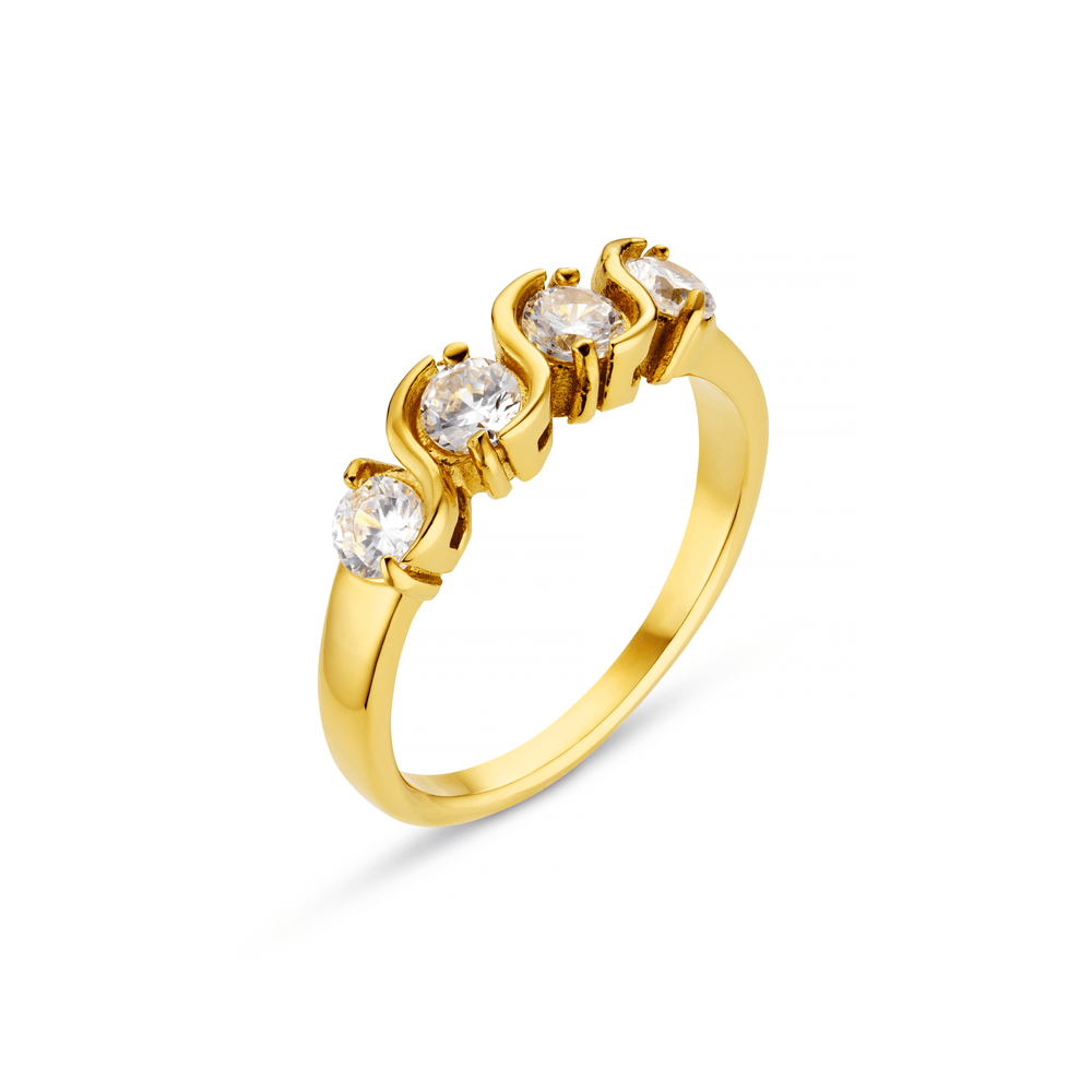 Rings Crystal Set Wave Ring Orelia Jewellery