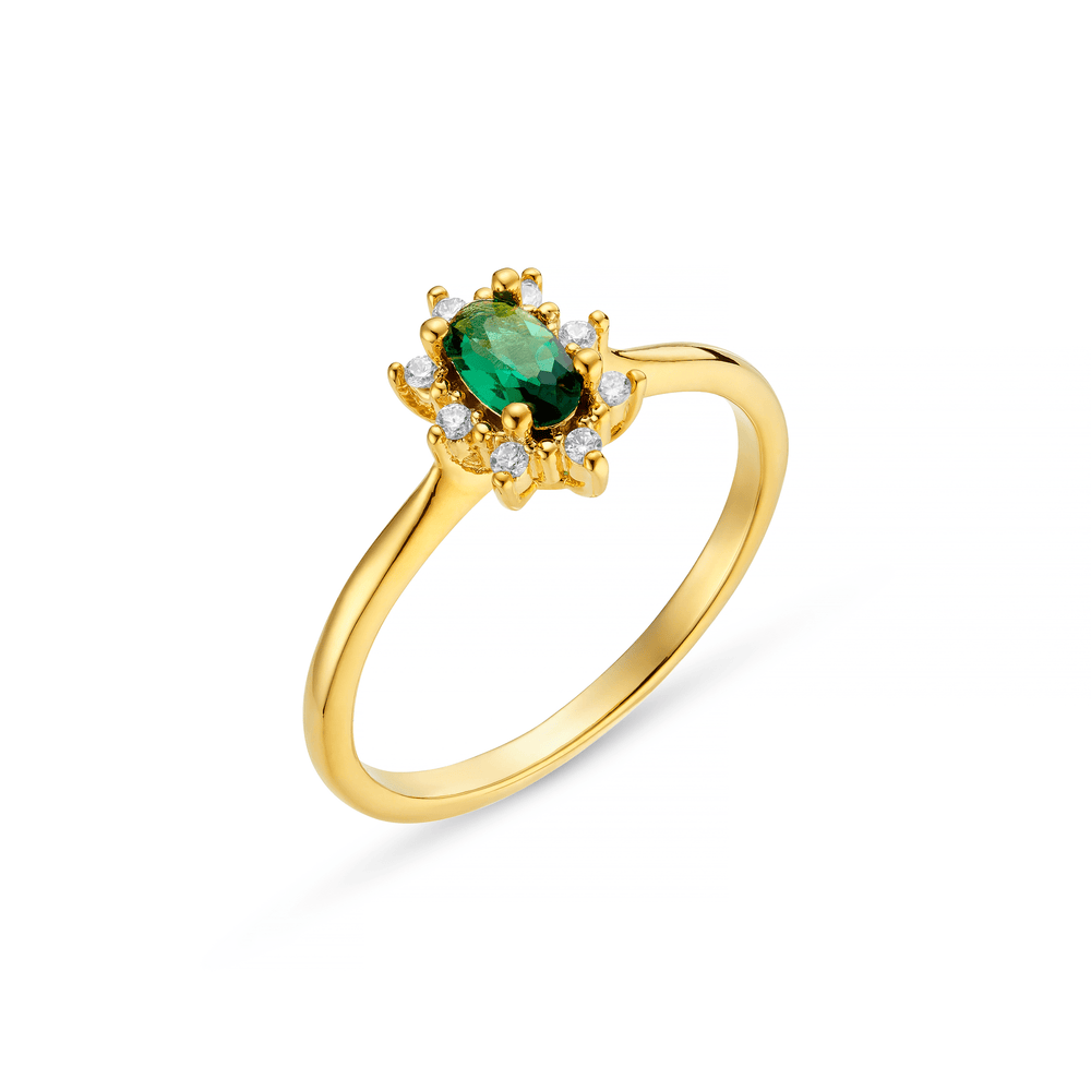 Rings Emerald & Crystal Ring Orelia Jewellery