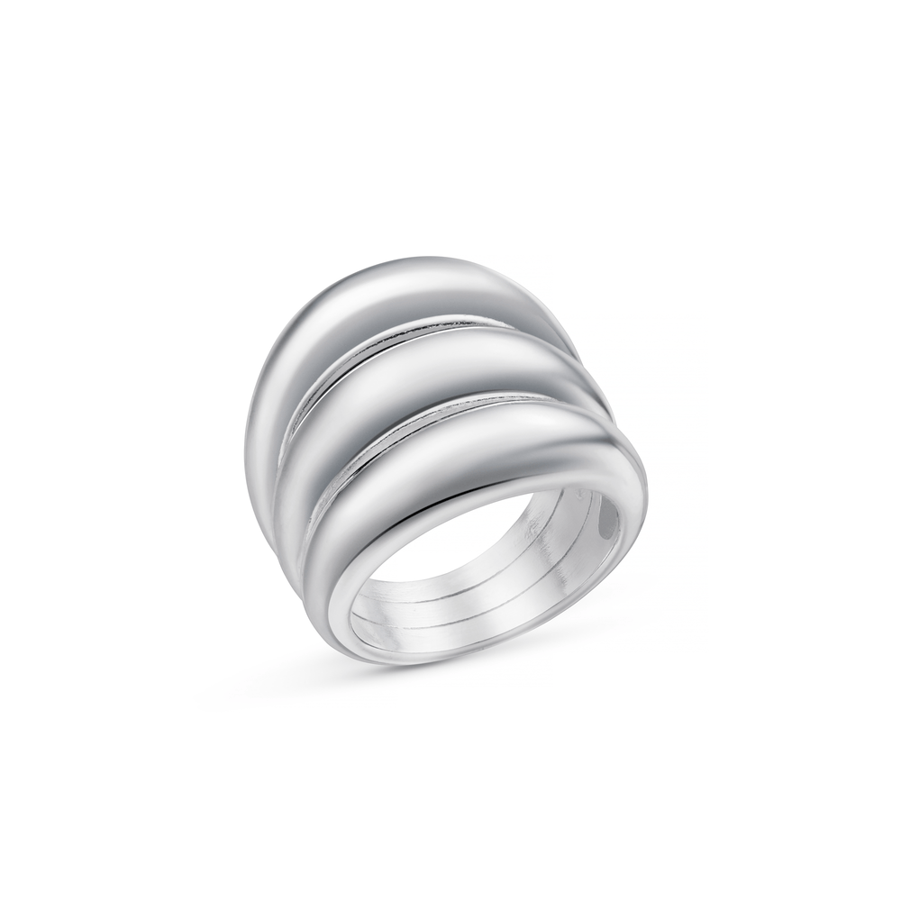 Rings Polished Triple Domed Ring - Silver Orelia Jewellery
