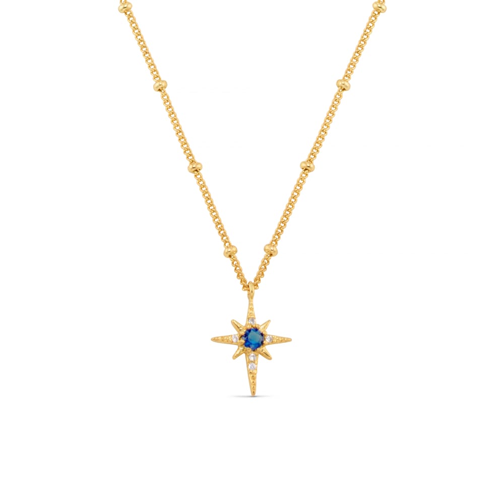 Short Necklace Blue Crystal Starburst Satellite Necklace Orelia Jewellery