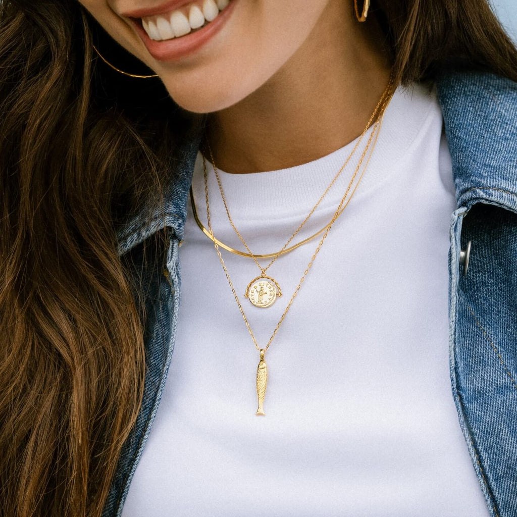 Gold Coin Necklace | Gold Charm Necklace | Medallion Spinner | Orelia