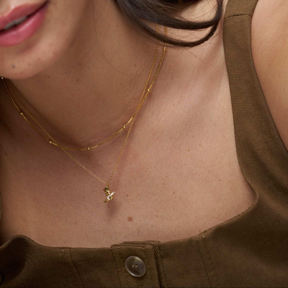Short Necklace Default Cowboy Boot Charm Necklace Orelia Jewellery