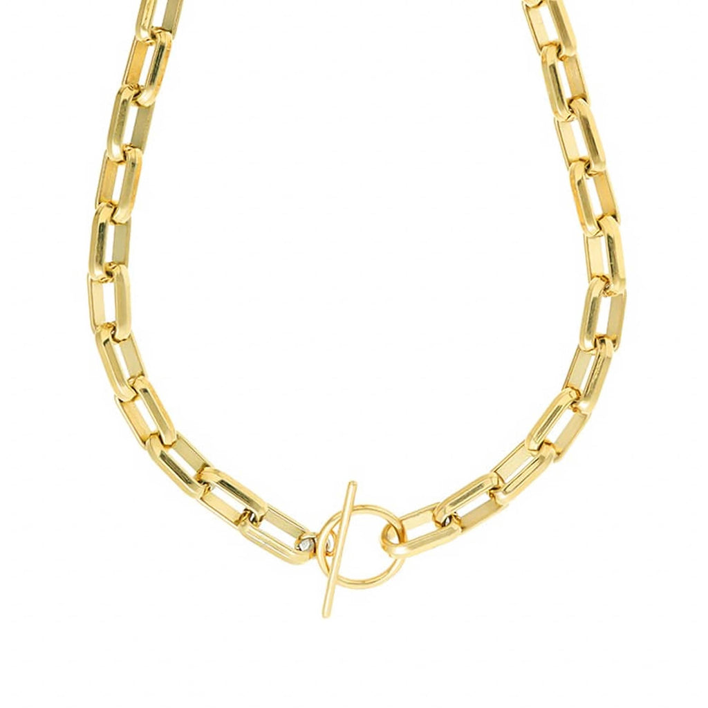 Rectangle Link T Bar Necklace