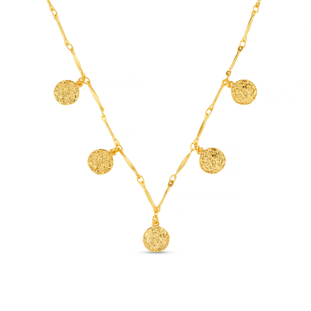 Short Necklace Default Mini Molten Coin Charm Necklace Orelia Jewellery