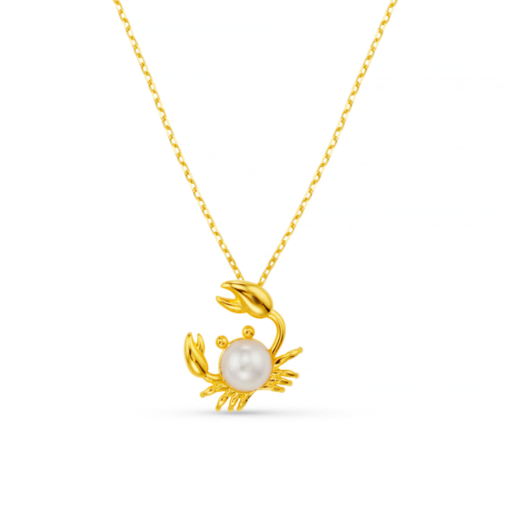 Short Necklace Default Pearl Crab Charm Necklace Orelia Jewellery