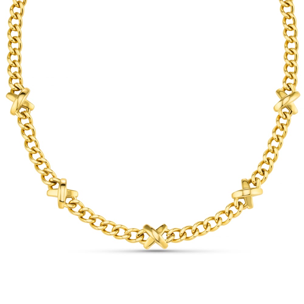 Short Necklace LUXE Chunky Stationed Cross Necklace Orelia Jewellery