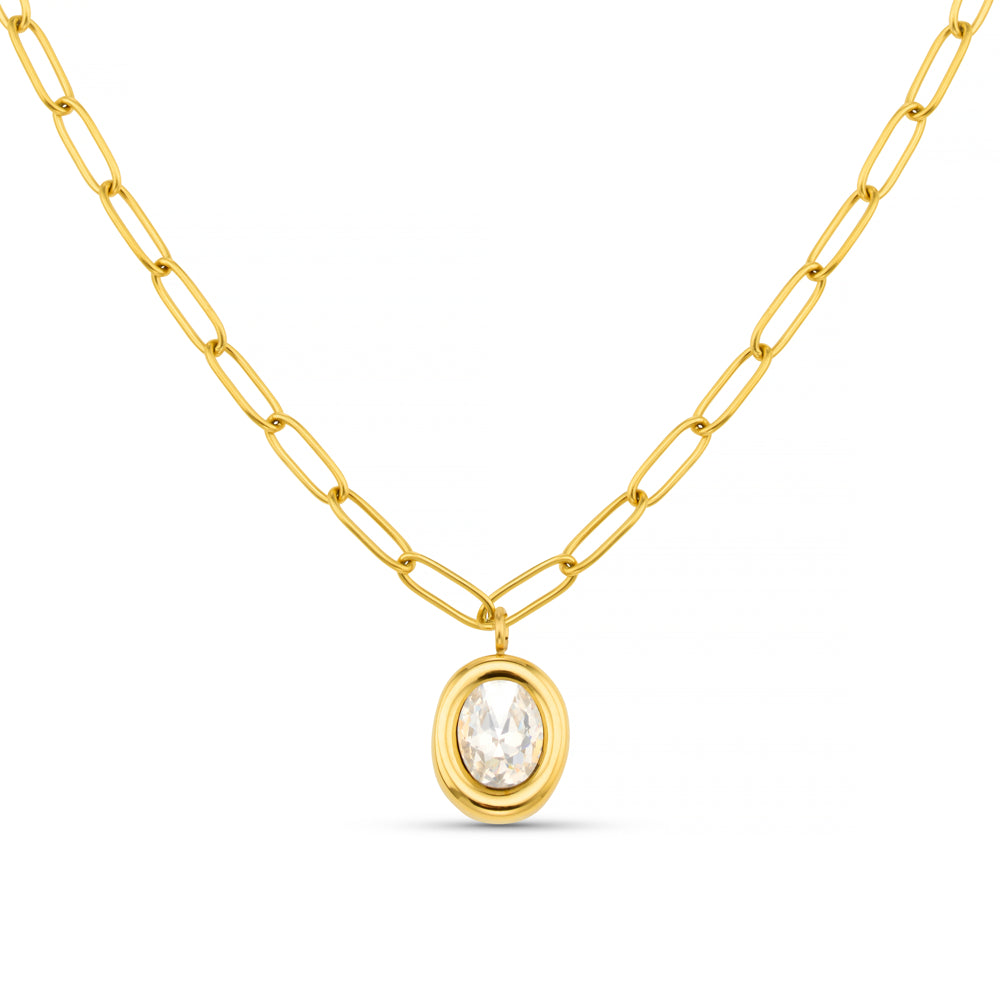 Short Necklace LUXE Crystal Pendant Chain Link Necklace Orelia Jewellery