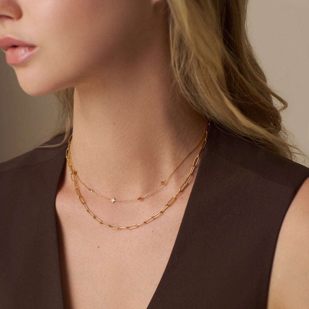 Short Necklace LUXE Fine Stationed Mini Starburst Necklace Orelia Jewellery