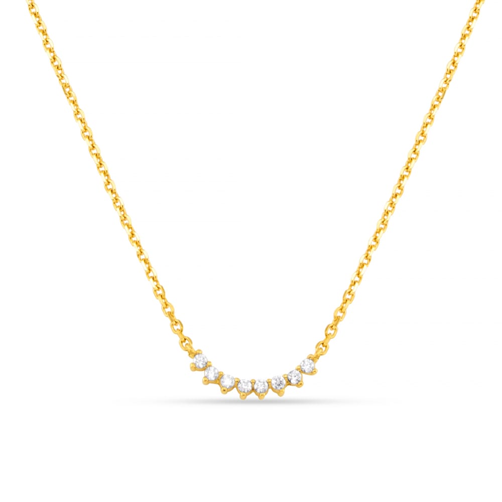 Short Necklace LUXE Micro Crystal Crescent Necklace Orelia Jewellery